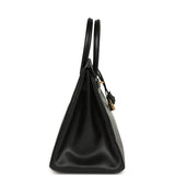 Vintage Hermes Birkin 35 Black Box Brushed Gold Hardware
