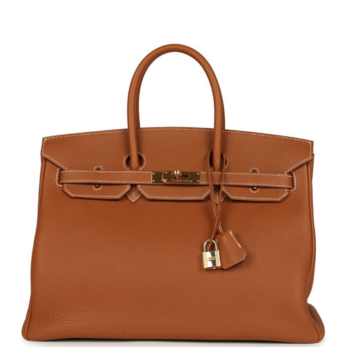 Vintage Hermes Birkin 35 Gold Togo Gold Hardware