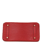 Pre-owned Hermes Birkin 30 Rouge Vif Ostrich Gold Hardware