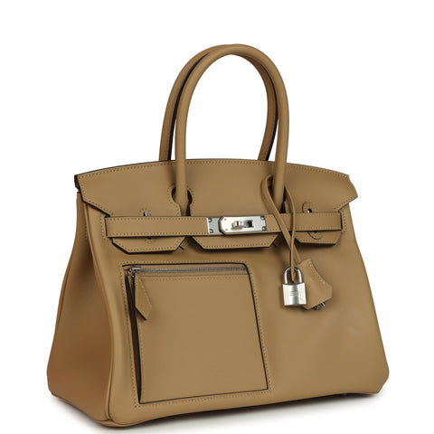 Hermes Colormatic Birkin 30 Poussiere Swift Palladium Hardware