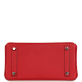 Pre-owned Hermes Birkin 25 Rouge Casaque Epsom Palladium Hardware