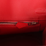 Pre-owned Hermes Birkin 25 Rouge Casaque Epsom Palladium Hardware