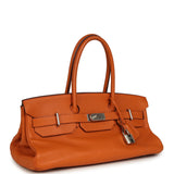 Vintage Hermes Shoulder Birkin 42 JPG Orange Clemence Palladium Hardware