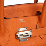 Vintage Hermes Shoulder Birkin 42 JPG Orange Clemence Palladium Hardware