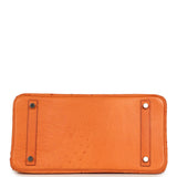 Pre-owned Hermes Birkin 30 Tangerine Ostrich Palladium Hardware