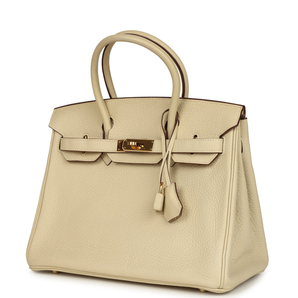 Pre owned Hermes Birkin 30 Parchemin Clemence Gold Hardware pre-owned-hermes-birkin-30-parchemin-clemence-gold-hardware