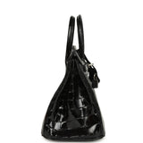 Hermes Birkin 25 Black Shiny Niloticus Crocodile Palladium Hardware - Thumbnail View 3