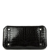 Hermes Birkin 25 Black Shiny Niloticus Crocodile Palladium Hardware - Thumbnail View 6