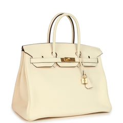 Hermes Birkin 35 Nata Clemence Gold Hardware