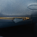 Pre-owned Hermes Birkin 35 Bleu De Prusse Togo Gold Hardware