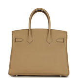 Pre-owned Hermes Birkin 30 Poussiere Togo Palladium Hardware