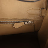Pre-owned Hermes Birkin 30 Poussiere Togo Palladium Hardware