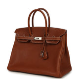 Hermes Birkin 35 Fauve Barenia Faubourg Palladium Hardware