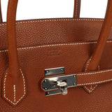 Hermes Birkin 35 Fauve Barenia Faubourg Palladium Hardware