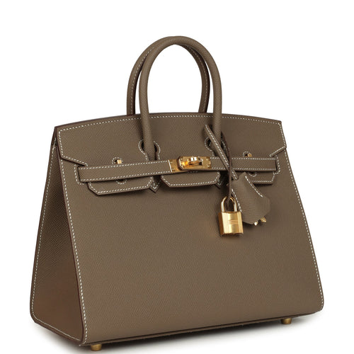 Hermes Birkin Sellier 25 Etoupe Epsom Gold Hardware