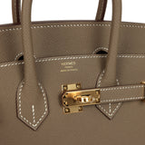 Hermes Birkin Sellier 25 Etoupe Epsom Gold Hardware