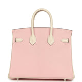 Hermes Special Order (HSS) Birkin 25 Nata and Rose Sakura Chevre Mysore Palladium Hardware
