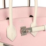 Hermes Special Order (HSS) Birkin 25 Nata and Rose Sakura Chevre Mysore Palladium Hardware