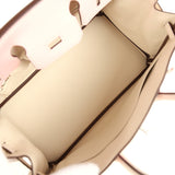 Hermes Special Order (HSS) Birkin 25 Nata and Rose Sakura Chevre Mysore Palladium Hardware