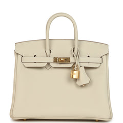 Hermes Birkin 25 Craie Togo Gold Hardware
