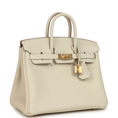 Hermes Birkin 25 Craie Togo Gold Hardware