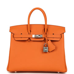 Hermes Birkin 25 Orange Minium Togo Palladium Hardware