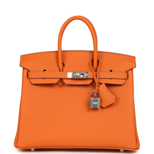 Hermes Birkin 25 Orange Togo Palladium Hardware
