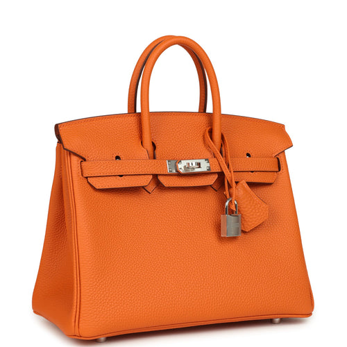Hermes Birkin 25 Orange Togo Palladium Hardware