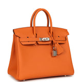 Hermes Birkin 25 Orange Togo Palladium Hardware
