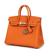 Hermes Birkin 25 Orange Togo Palladium Hardware