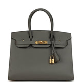 Hermes Birkin Sellier 30 Etain Epsom Gold Hardware