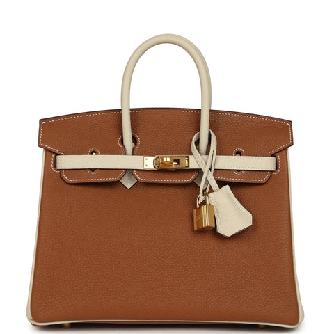 Hermes Special Order (HSS) Birkin 25 Gold and Craie Togo Gold Hardware
