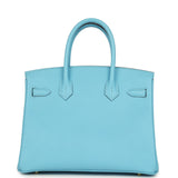 Pre-owned Hermes Birkin 30 Celeste Epsom Gold Hardware