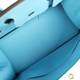 Pre-owned Hermes Birkin 30 Celeste Epsom Gold Hardware