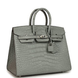 Hermes Birkin Sellier 25 Gris Ciment Matte Alligator Palladium Hardware