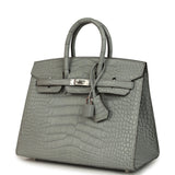 Hermes Birkin Sellier 25 Gris Ciment Matte Alligator Palladium Hardware