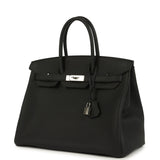 Pre-owned Hermes Birkin 35 Black Verso Togo Palladium Hardware