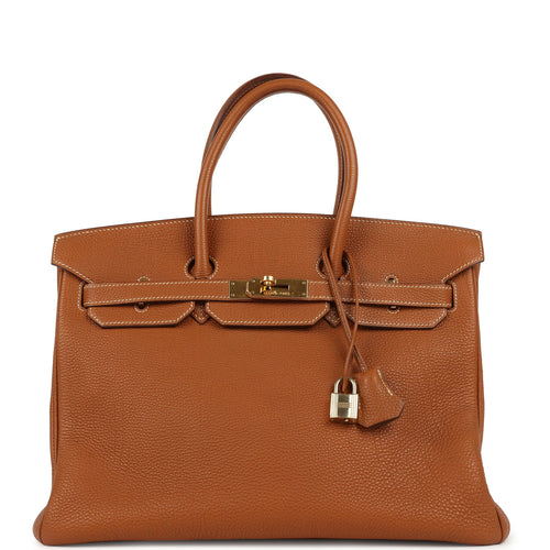 Vintage Hermes Birkin 35 Gold Togo Gold Hardware