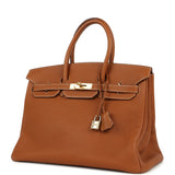 Vintage Hermes Birkin 35 Gold Togo Gold Hardware