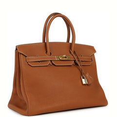 Vintage Hermes Birkin 35 Gold Togo Gold Hardware