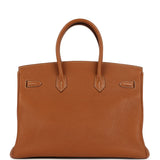 Vintage Hermes Birkin 35 Gold Togo Gold Hardware