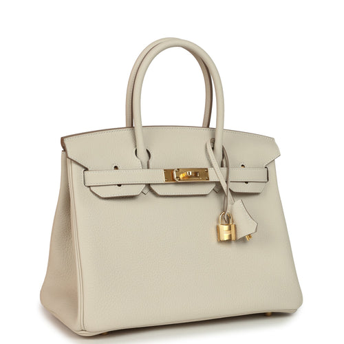 Hermes Birkin 30 Craie Togo Gold Hardware