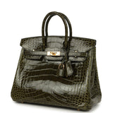Hermes Birkin 25 Vert Veronese Shiny Alligator Gold Hardware