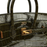 Hermes Birkin 25 Vert Veronese Shiny Alligator Gold Hardware