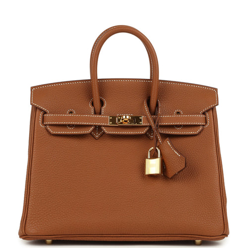 Pre-owned Hermes Birkin 25 Gold Togo Gold Hardware