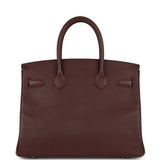 Pre-owned Hermes Birkin 30 Bordeaux Epsom Palladium Hardware