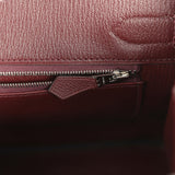 Pre-owned Hermes Birkin 30 Bordeaux Epsom Palladium Hardware