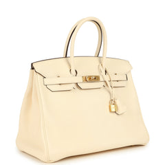 Hermes Birkin 35 Nata Clemence Gold Hardware