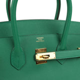 Pre-owned Hermes Birkin 35 Vert Vertigo Epsom Gold Hardware