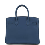 Hermes Birkin 30 Bleu Tie Togo Permabrass Hardware
